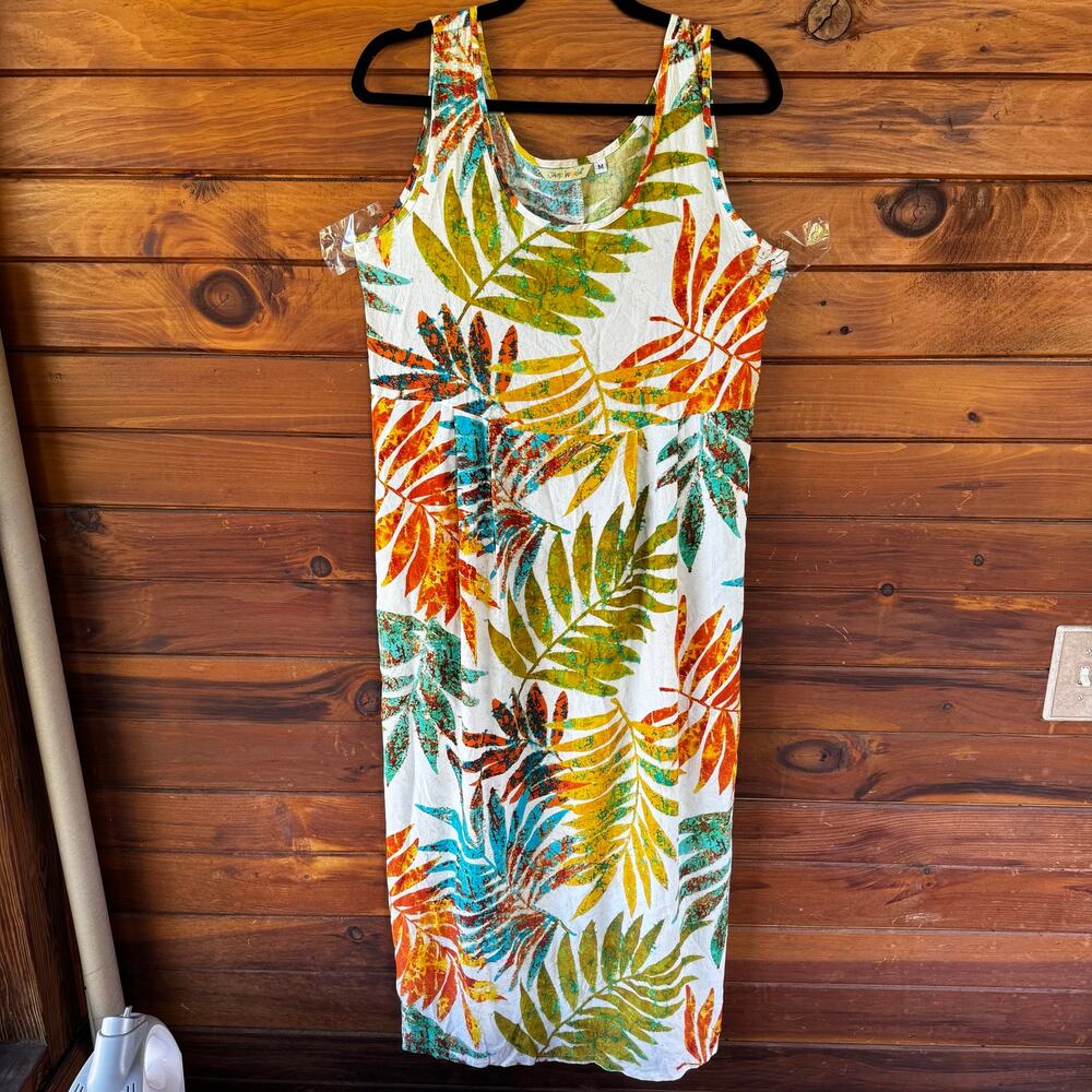 VINTAGE | 1990s JAM’S WORLD Empire Waist Pockets Sleeveless Dress Size M - Picture 3 of 8